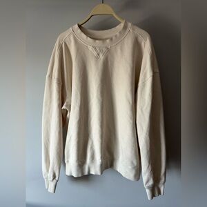 Goodfellow & Co Cream Crewneck Sweater with Ribbed Cuffs